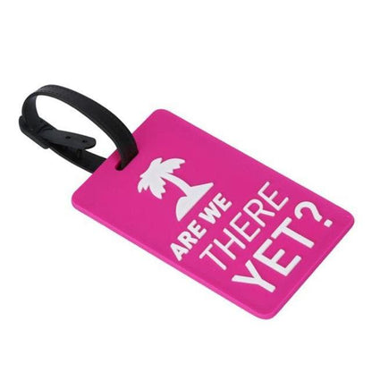Étiquette de Bagage Funny Message en Gel Silice Rose - ?Are W